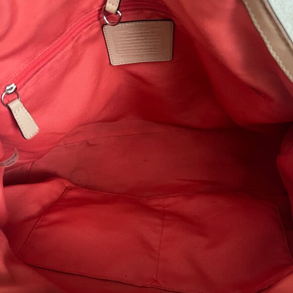 Coach Signature Orange Stripe Devin Shoulder Bag F26131 - Picture 7 of 11